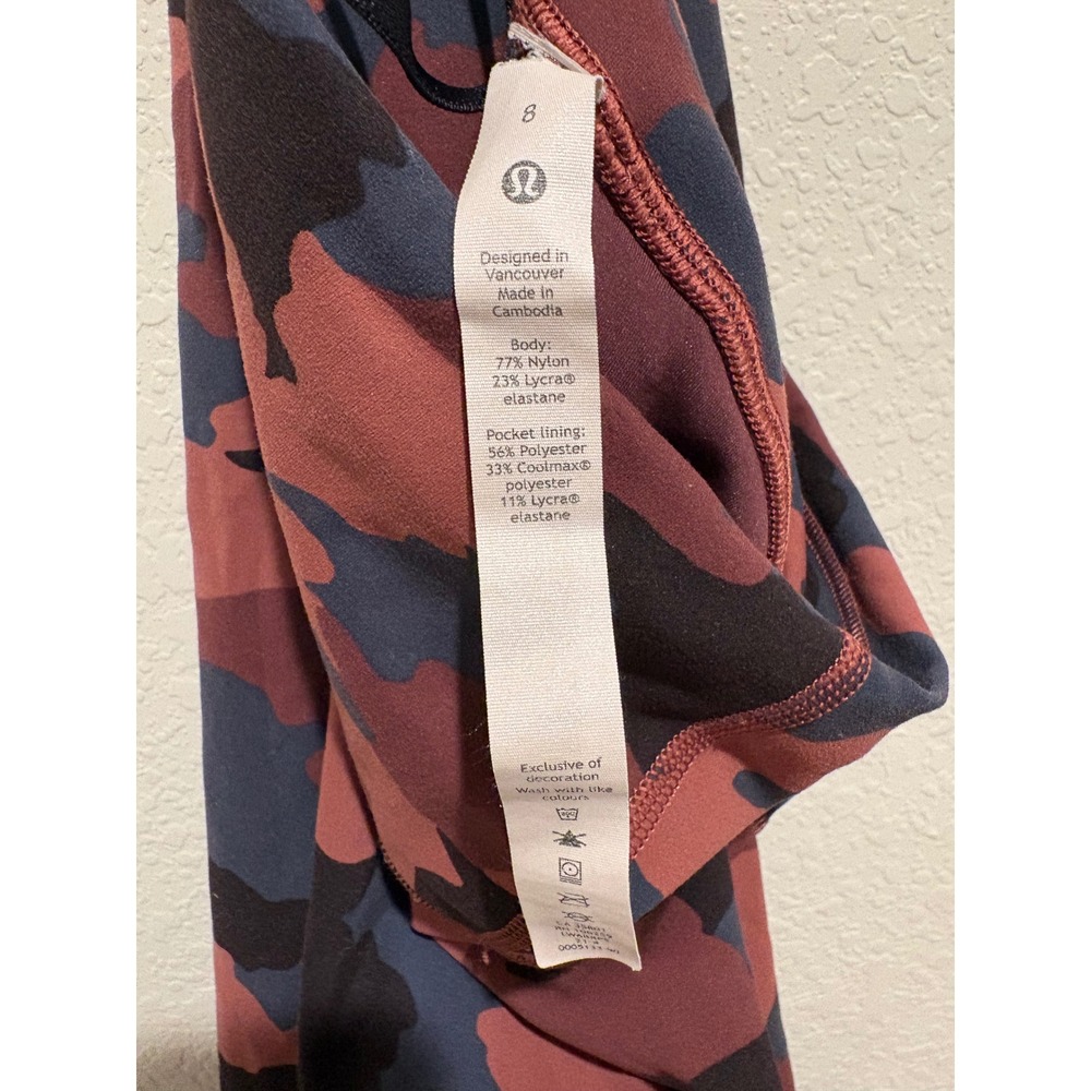 Lululemon Wunder Under HR Crop 21 Heritage 365 Camo Brier Rose Multi Size 8 - Picture 6 of 12